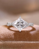 AELARA Princess Cut Moissanite Infinity Promise Ring Unique Engagement Ring